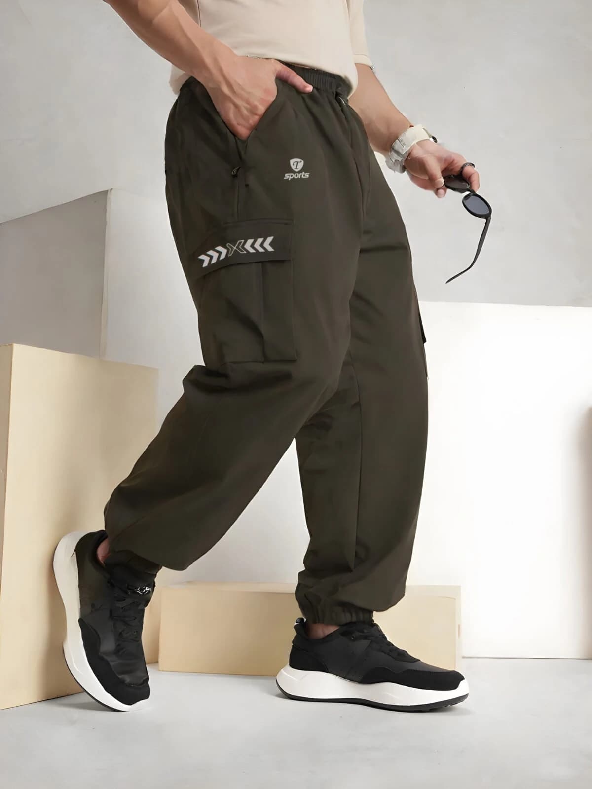 Men's Multi-Pocket Cargo Jogger — Olive Green