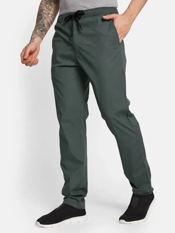 Men's Solid Olive Tracksuit — Olive Green