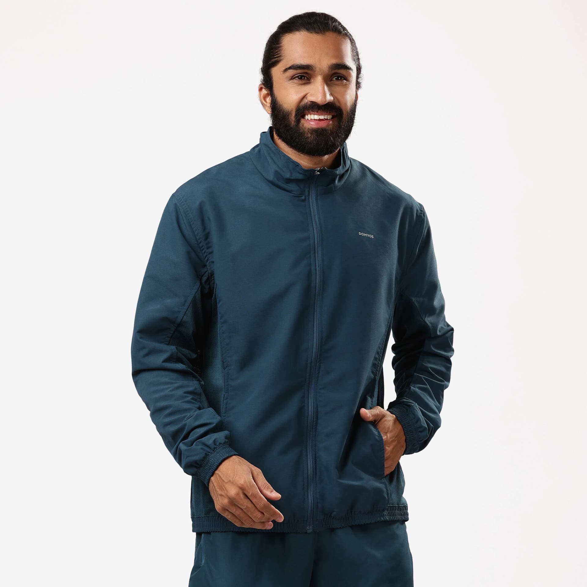 Men's Mesh-Panel Tracksuit — Navy / Mesh